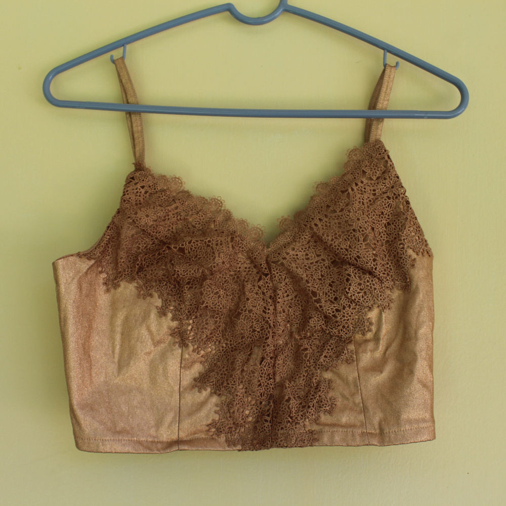 Wild gold, lace crop top